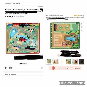 Melissa and Doug Themed Rugs (Farm & City) 39”x36”